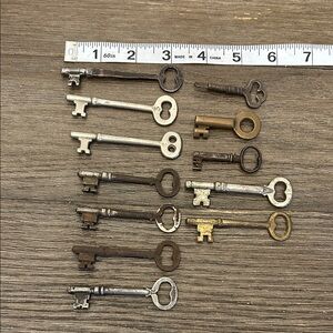Antique and or Vintage Skeleton Keys 12 included in listing
